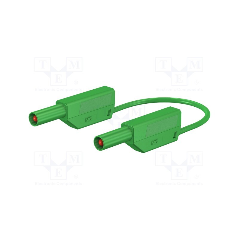 1 pcs x STu00c4UBLI - 28.0124-02525 - Test lead, 32A, banana plug 4mm,both sides, Len: 0.25m, green