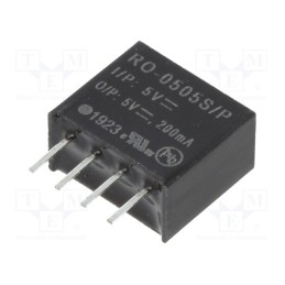 1 pcs x RECOM - RO-0505S/P - Converter: DC/DC, 1W, Uin: 4.5÷5.5V, Uout: 5VDC, Iout: 200mA, SIP4