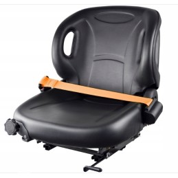 Suspension seat with forklift belt