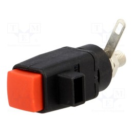 1 pcs x SCHu00dcTZINGER - SDK 800 / RT - Laboratory clamp, red, 300VDC, 16A, screw, nickel, polyamide, 31mm