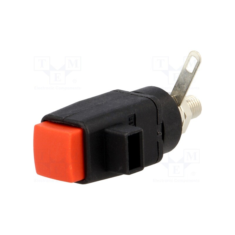 1 pcs x SCHu00dcTZINGER - SDK 800 / RT - Laboratory clamp, red, 300VDC, 16A, screw, nickel, polyamide, 31mm