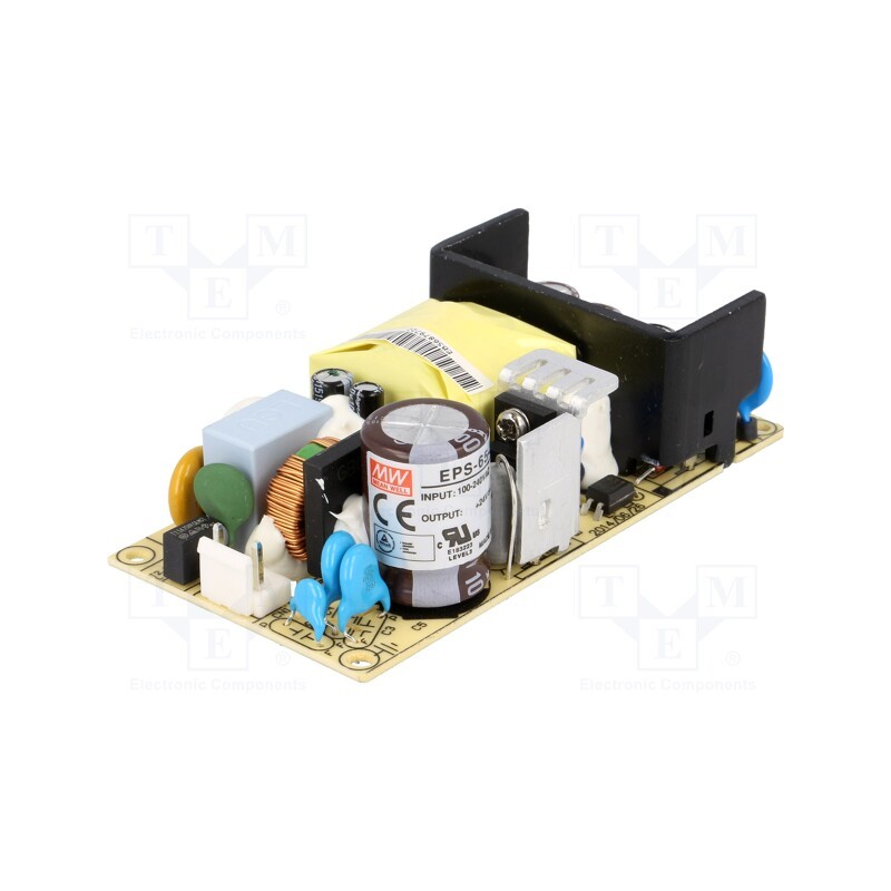 1 pcs x MEAN WELL - EPS-65-24 - Power supply: switched-mode, open, 65.04W, 120÷370VDC, 85÷264VAC