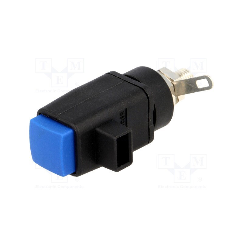 1 pcs x SCHu00dcTZINGER - SDK 800 / BL - Laboratory clamp, blue, 300VDC, 16A, screw, nickel, polyamide, 31mm