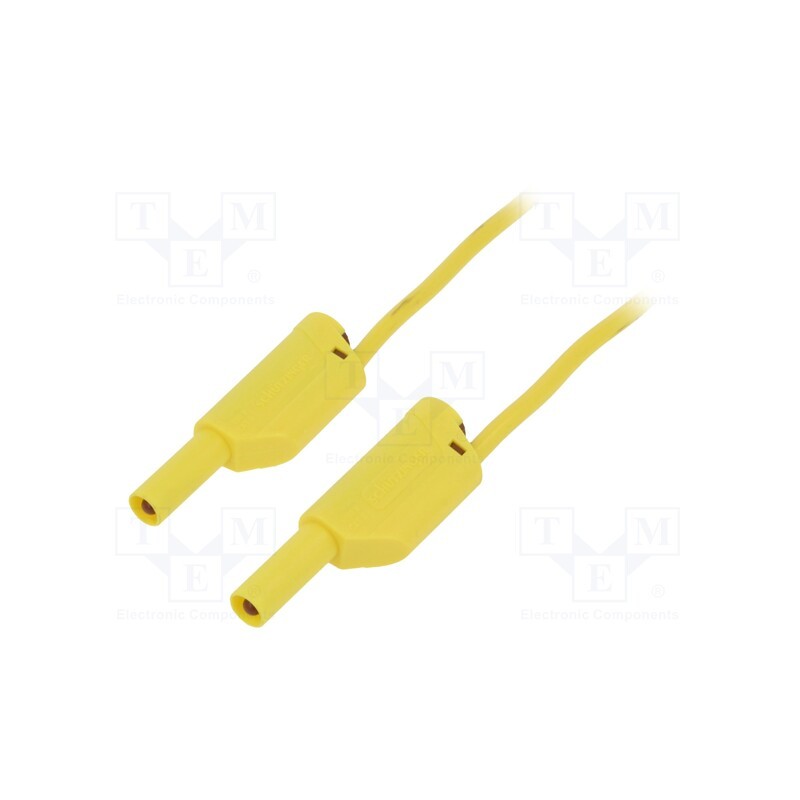 1 pcs x SCHu00dcTZINGER - VSFK 5000 / 2.5 / 150 / GE - Test lead, 32A, banana plug 4mm,both sides, Len: 1.5m, yellow