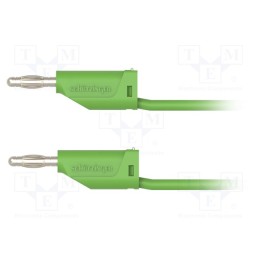 1 pcs x SCHu00dcTZINGER - MFK 15 / 2.5 / 100 / GN - Test lead, 70VDC, 33VAC, 32A, banana plug 4mm,both sides, Len: 1m