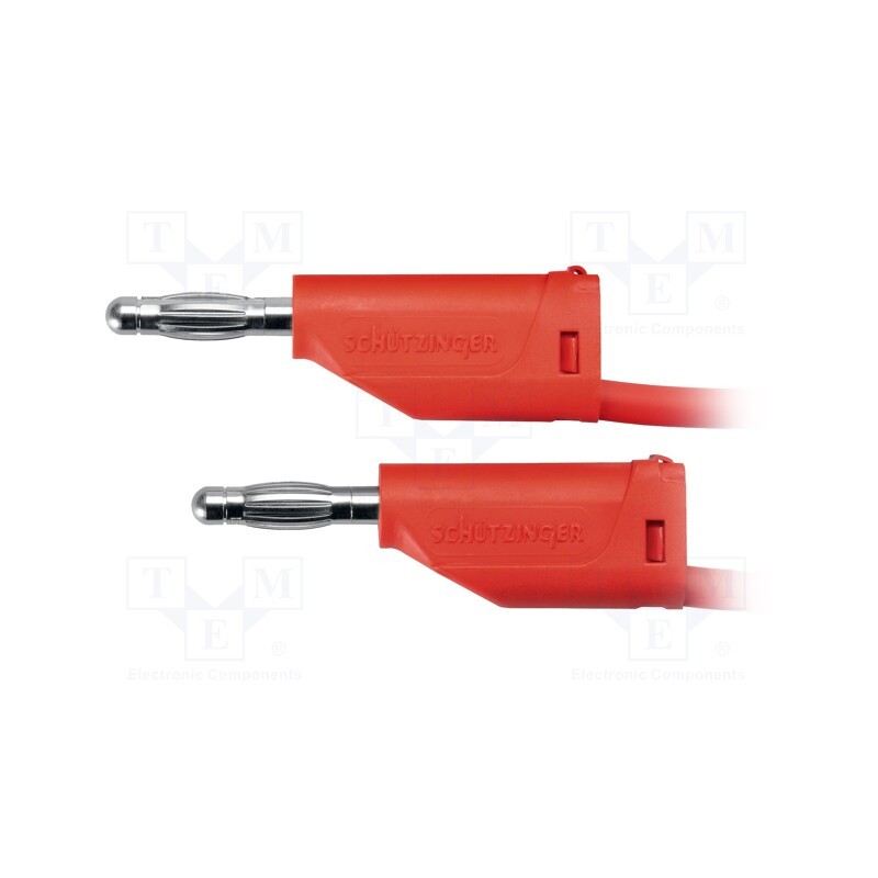 1 pcs x SCHu00dcTZINGER - MFK 15 / 2.5 / 100 / RT - Test lead, 70VDC, 33VAC, 32A, banana plug 4mm,both sides, Len: 1m