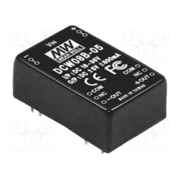 1 pcs x MEAN WELL - DCW08B-15 - Converter: DC/DC, 8W, Uin: 18÷36V, Uout: 15VDC, Uout2: -15VDC, 50kHz