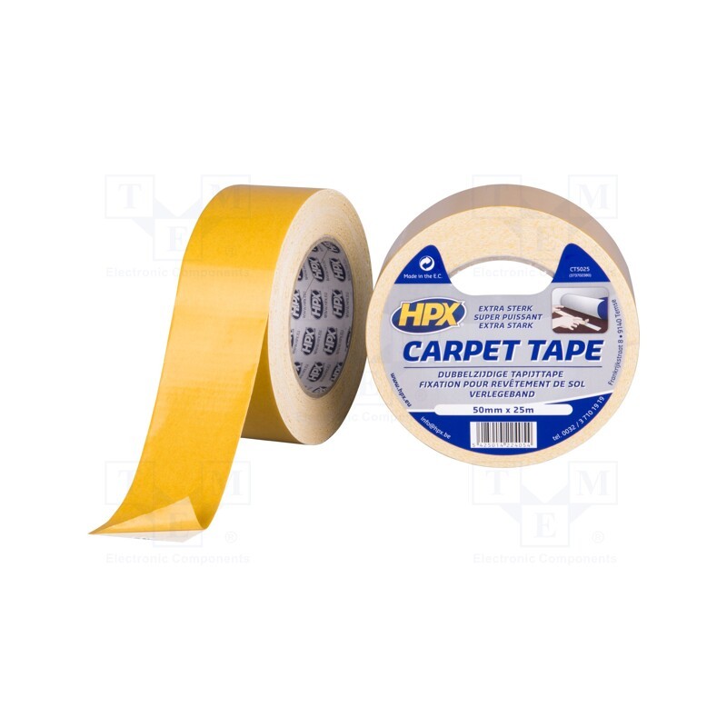 1 rol x HPX - CT5025 - Tape: fixing, W: 50mm, L: 25m, Thk: 250um, double-sided, white