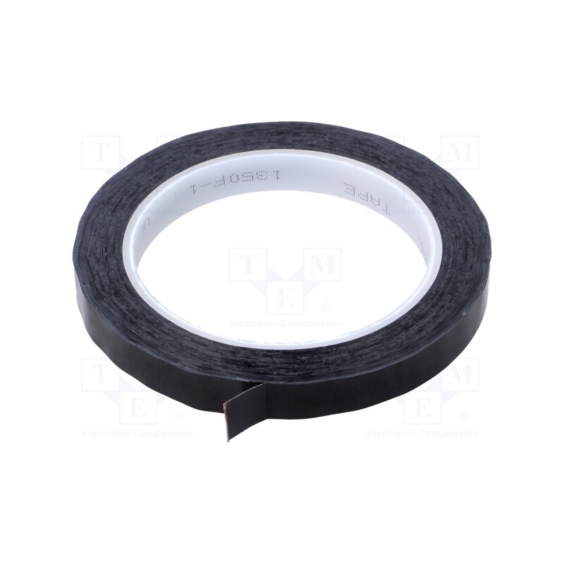 1 rol x 3M - 3M 1350F-1 12MM 66M CZARNA - Tape: electrical insulating, W: 12mm, L: 66m, Thk: 63um, black, 100%