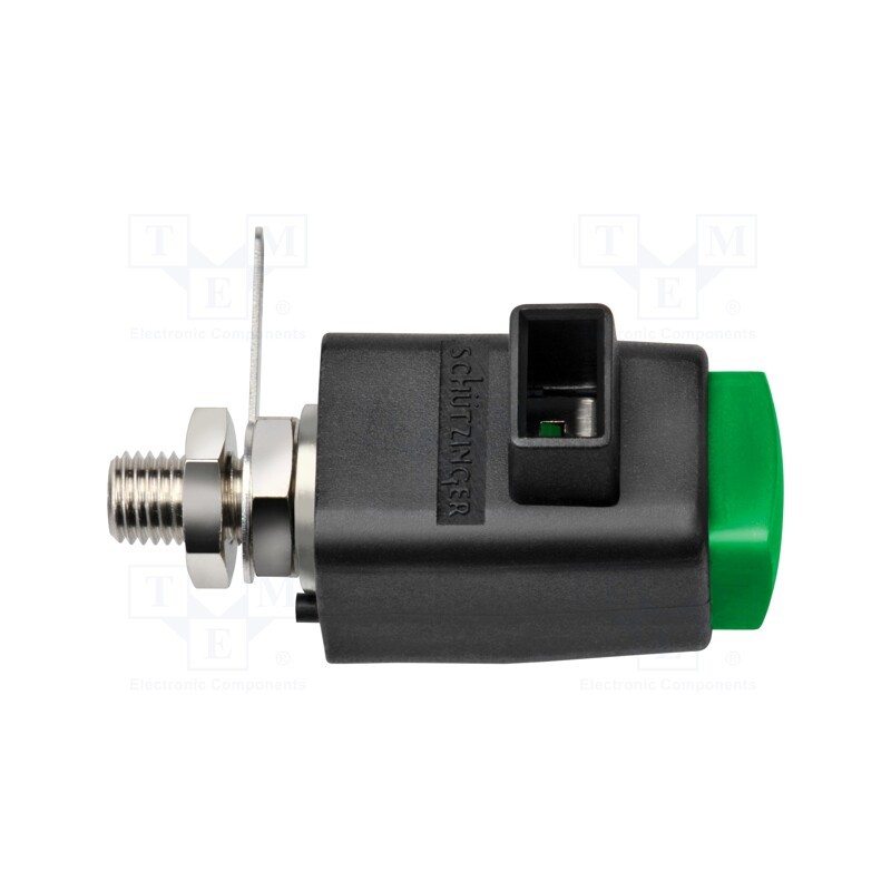 1 pcs x SCHu00dcTZINGER - SDK 800 / GN - Laboratory clamp, green, 300VDC, 16A, screw, nickel, polyamide