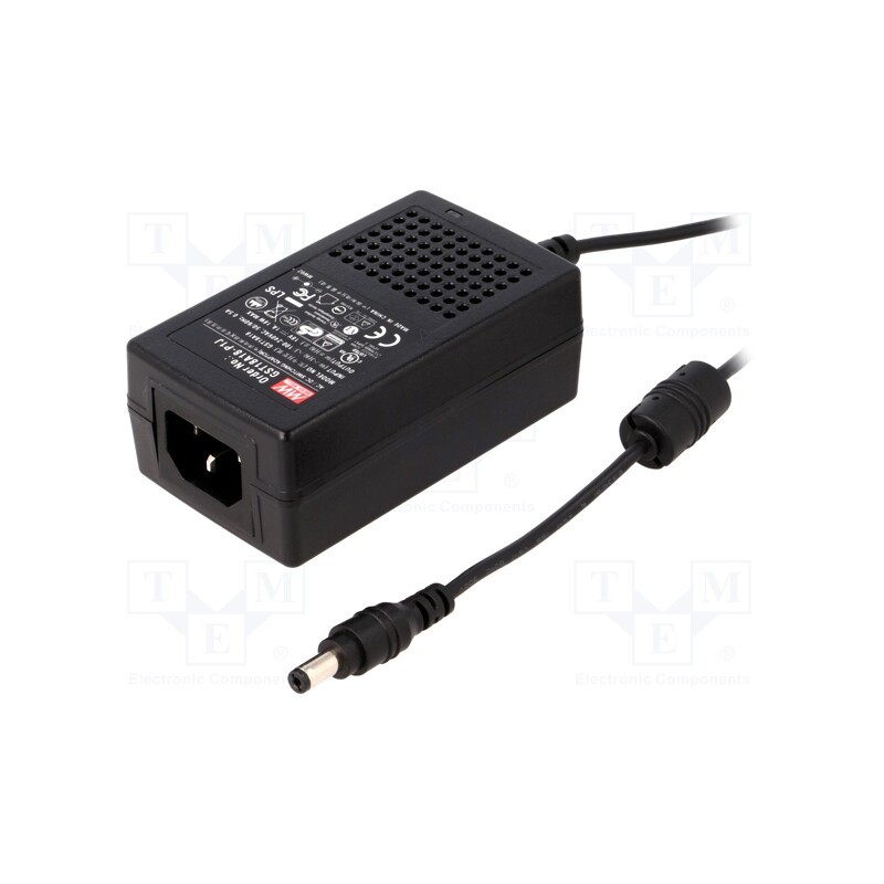 1 pcs x MEAN WELL - GST18A18-P1J - Power supply: switched-mode, 18VDC, 1A, Out: 5,5/2,1, 18W, desktop