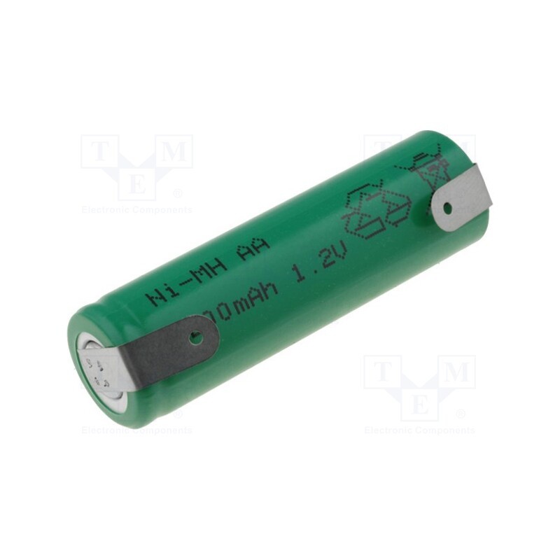 1 pcs x JJJ - AA220 - Re-battery: Ni-MH, AA, 1.2V, 2200mAh, soldering lugs, Ø14.5x48.7mm