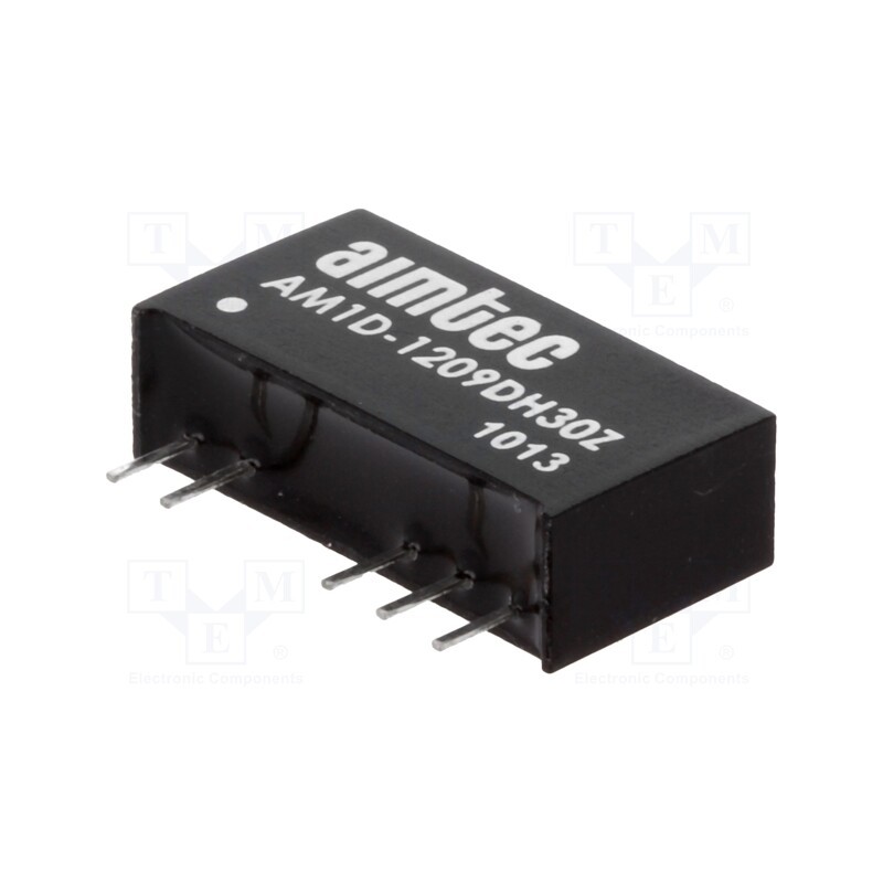 1 pcs x AIMTEC - AM1D-1209DH30Z - Converter: DC/DC, 1W, Uin: 10.8÷13.2V, Uout: 9VDC, Uout2: -9VDC, SIP7