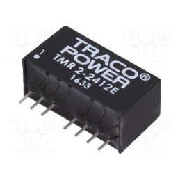 1 pcs x TRACO POWER - TMR 2-2412E - Converter: DC/DC, 2W, Uin: 18÷36V, Uout: 12VDC, Iout: 167mA, SIP8