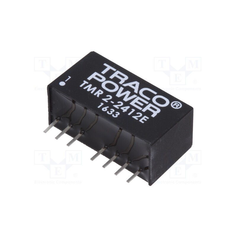 1 pcs x TRACO POWER - TMR 2-2412E - Converter: DC/DC, 2W, Uin: 18÷36V, Uout: 12VDC, Iout: 167mA, SIP8