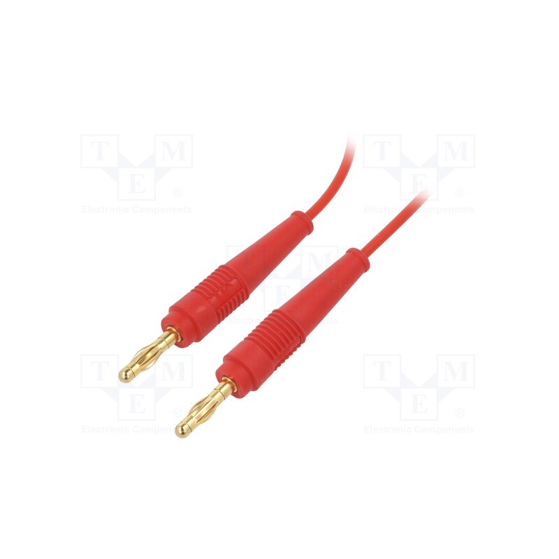 1 pcs x STu00c4UBLI - 64.1025-05022 - Test lead, 60VDC, 30VAC, 19A, banana plug 4mm,both sides, red