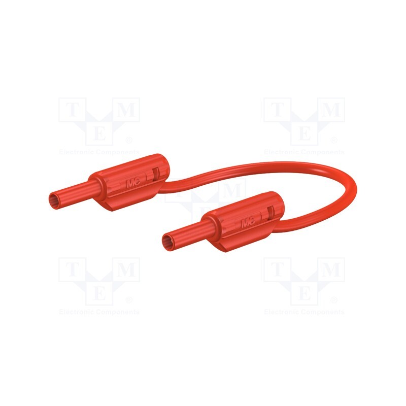 1 pcs x STu00c4UBLI - 65.9179-06022 - Test lead, 10A, banana plug 2mm,both sides, Urated: 600V, red