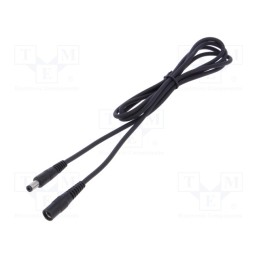 1 pcs x WEST POL - P25-C25-C100-150BK - Cable, 1x1mm2, DC 5,5/2,5 plug,DC 5,5/2,5 socket, straight, 1.5m