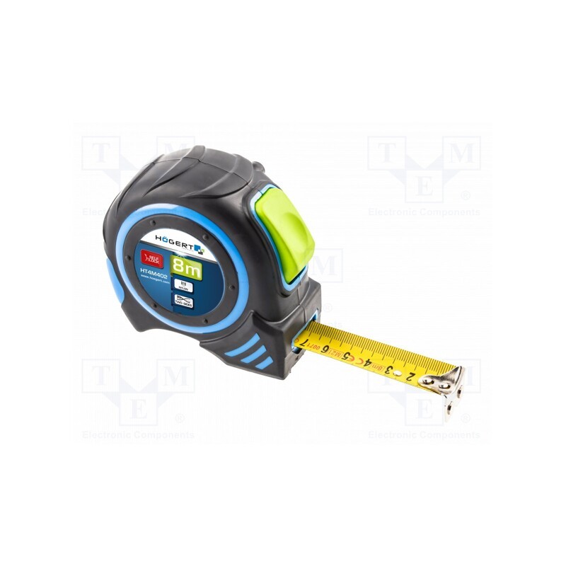 1 pcs x Hu00d6GERT TECHNIK - HT4M402 - Measuring tape, L: 8m, Width: 25mm, Class: II
