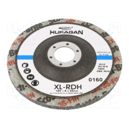 1 pcs x HURAGAN - XL-RDH 3S FIN 125X 6X 22MM - Grinding wheel, fleece, Dim: Ø125x6mm, Mount.hole diam: 22mm
