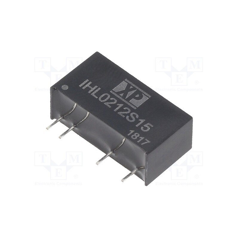 1 pcs x XP POWER - IHL0212S15 - Converter: DC/DC, 2W, Uin: 10.8÷13.2V, Uout: 15VDC, Iout: 133mA, SIP7