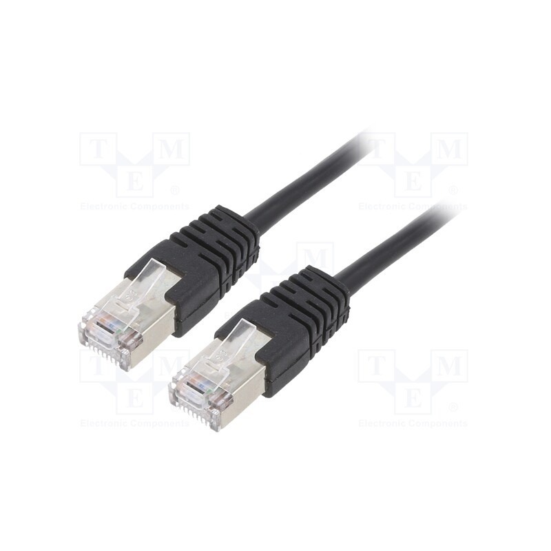1 pcs x GEMBIRD - PP22-1M/BK - Patch cord, F/UTP, 5e, stranded, CCA, PVC, black, 1m, 26AWG, shielded