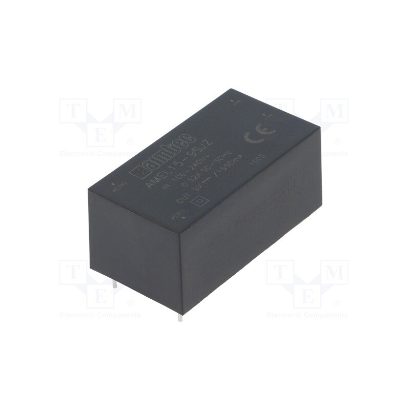 1 pcs x AIMTEC - AMEL15-9SJZ - Converter: AC/DC, 15W, 85÷264VAC, Usup: 100÷370VDC, Uout: 9VDC, 77%