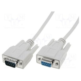 1 pcs x DIGITUS - AK-610203-030-E - Cable, D-Sub 9pin socket,D-Sub 9pin plug, 3m, grey, shielded
