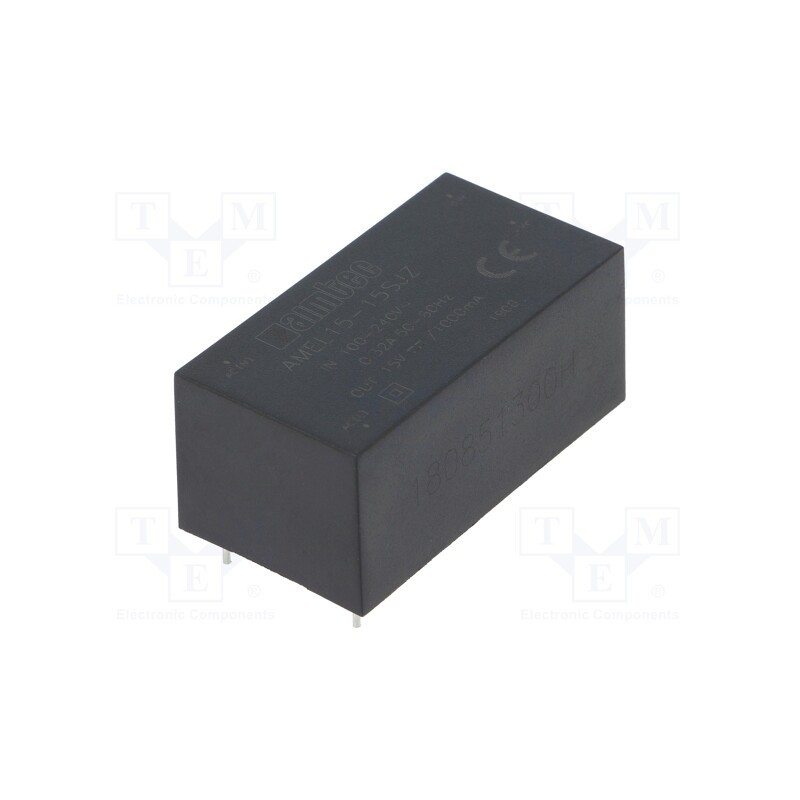 1 pcs x AIMTEC - AMEL15-15SJZ - Converter: AC/DC, 15W, 85÷264VAC, Usup: 100÷370VDC, Uout: 15VDC