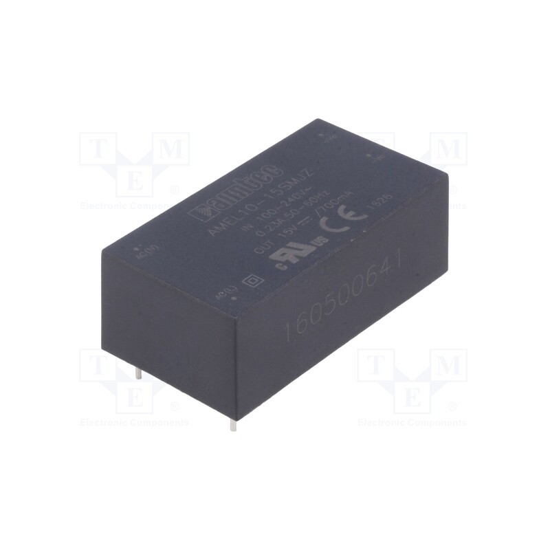 1 pcs x AIMTEC - AMEL10-15SMJZ - Converter: AC/DC, 10W, 85÷264VAC, Usup: 100÷370VDC, Uout: 15VDC