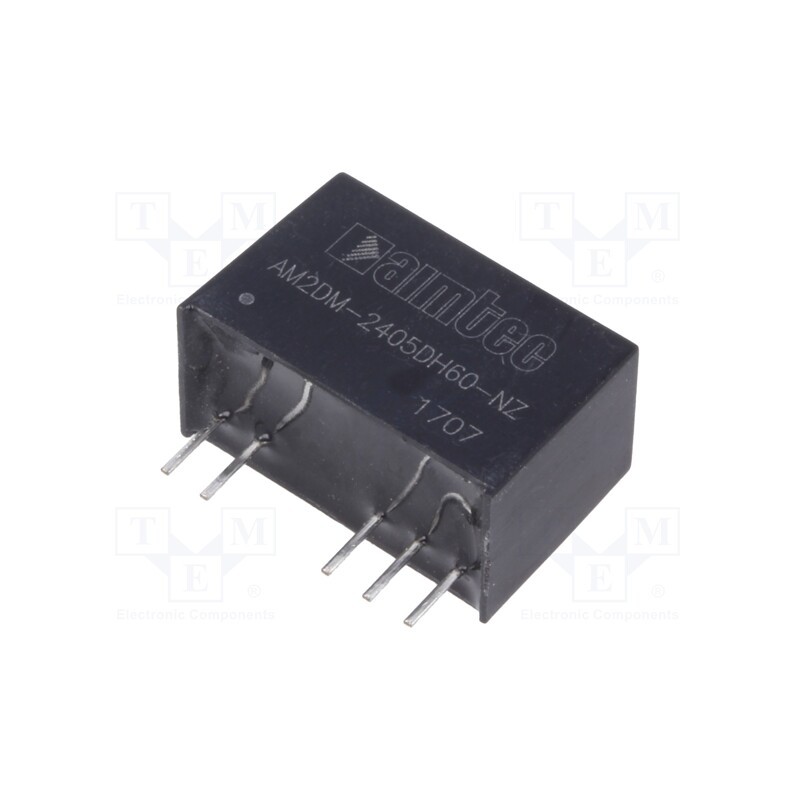 1 pcs x AIMTEC - AM2DM-2405DH60-NZ - Converter: DC/DC, 2W, Uin: 21.6÷26.4V, Uout: 5VDC, Uout2: -5VDC, SIP7