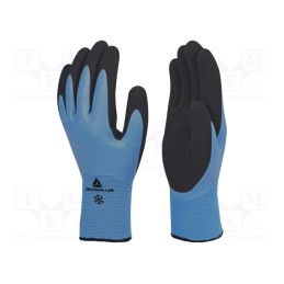 1 set x DELTA PLUS - VV736BL10 - Protective gloves, Size: 10, light-blue, acrylic,latex,polyamide