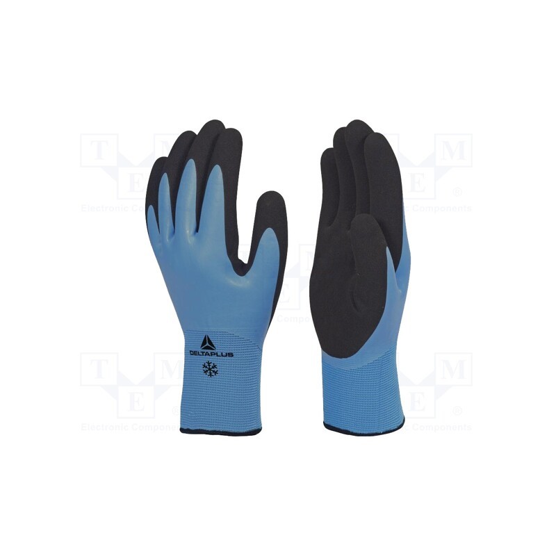 1 set x DELTA PLUS - VV736BL10 - Protective gloves, Size: 10, light-blue, acrylic,latex,polyamide