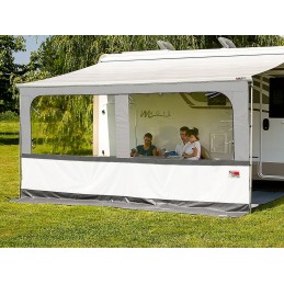 Wall awning roller blind with window fiamma blocker pro