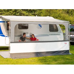 Wall awning roller blind with window fiamma blocker pro