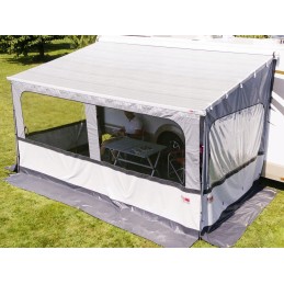 Wall awning roller blind with window fiamma blocker pro