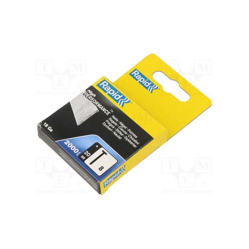 1 pcg x RAPID - 5000812 - Nails, Ø: 1.2mm, L: 20mm, galvanised steel, 2000pcs.