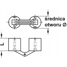 Brass hinge for table top and flap, 12mm