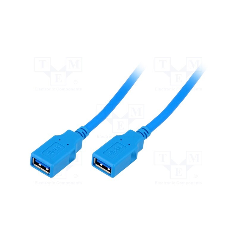 1 pcs x AMPHENOL - TCR-01514 - Cable, USB 3.0, USB A socket,both sides, nickel plated, 1.5m
