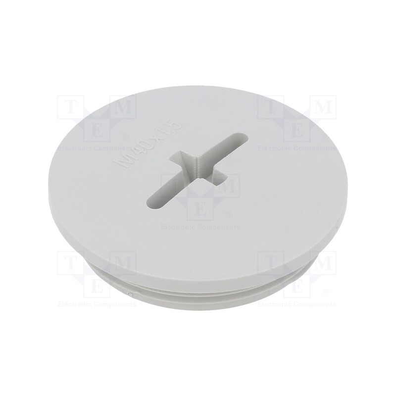 1 pcs x BM GROUP - BM4640 - Stopper, M40, 1.5, IP56, polyamide, light grey, Thread: metric, 8mm