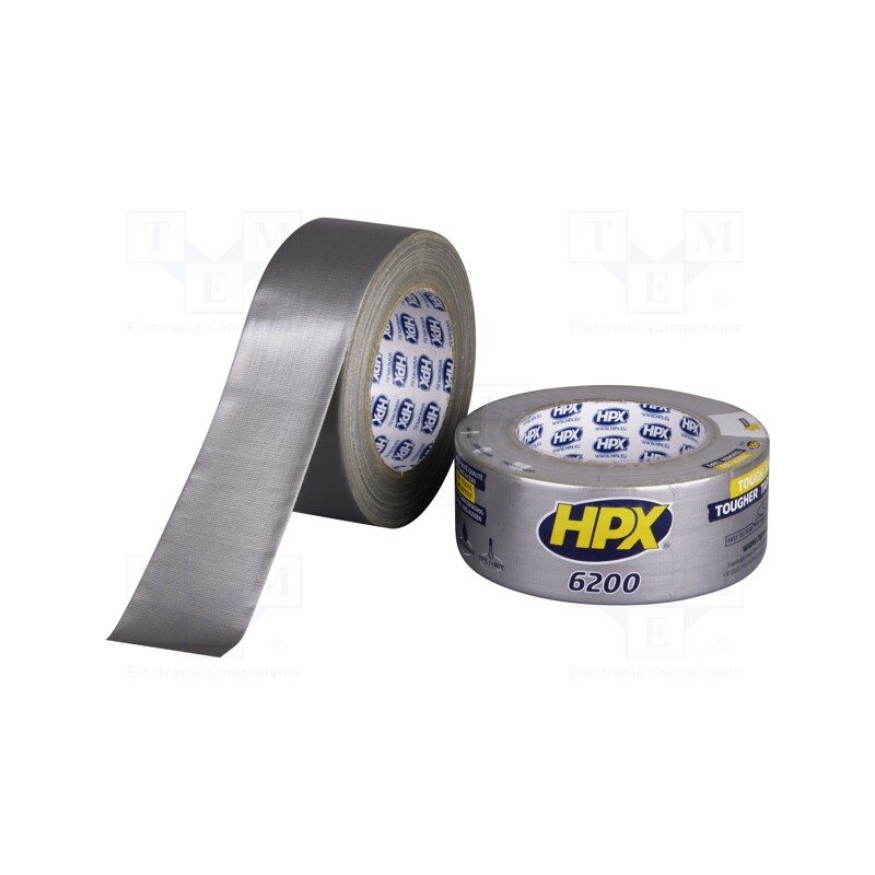 1 rol x HPX - CS5025 - Tape: duct, W: 48mm, L: 25m, Thk: 0.3mm, silver, natural rubber, 12%