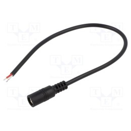 1 pcs x BQ CABLE - DC.CAB.4400.0020 - Cable, 2x0.5mm2, wires,DC 5,5/2,5 socket, straight, black, 0.25m