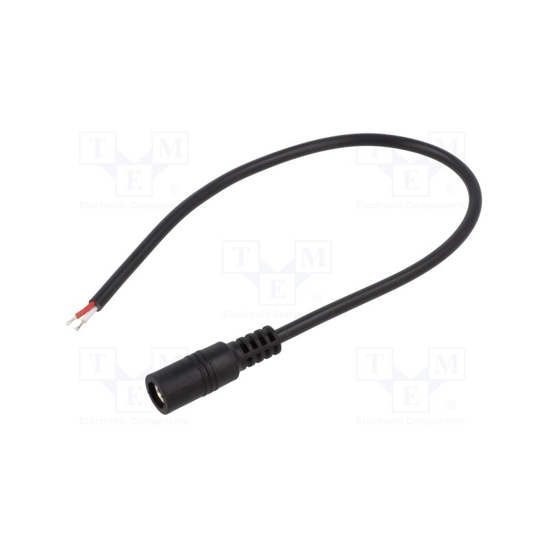 1 pcs x BQ CABLE - DC.CAB.4400.0020 - Cable, 2x0.5mm2, wires,DC 5,5/2,5 socket, straight, black, 0.25m