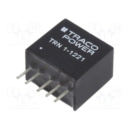1 pcs x TRACO POWER - TRN 1-1221 - Converter: DC/DC, 1W, Uin: 9÷18V, Uout: 5VDC, Uout2: -5VDC, SIP, TRN 1