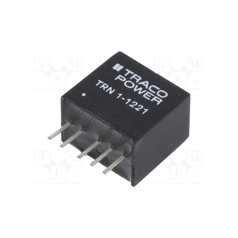 1 pcs x TRACO POWER - TRN 1-1221 - Converter: DC/DC, 1W, Uin: 9÷18V, Uout: 5VDC, Uout2: -5VDC, SIP, TRN 1