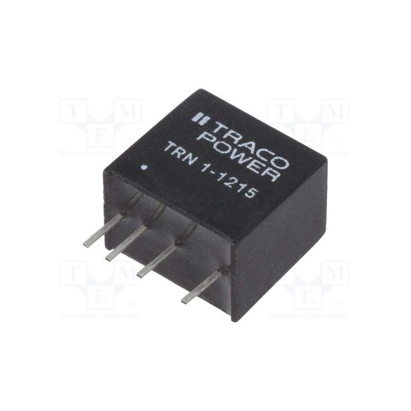 1 pcs x TRACO POWER - TRN 1-1215 - Converter: DC/DC, 1W, Uin: 9÷18V, Uout: 24VDC, Iout: 45mA, SIP, 100kHz