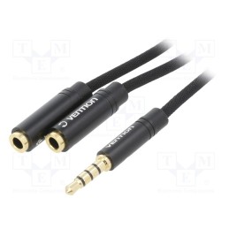 1 pcs x VENTION - BBMBY - Cable, Jack 3.5mm 3pin socket x2,Jack 3,5mm 4pin plug, 0.3m
