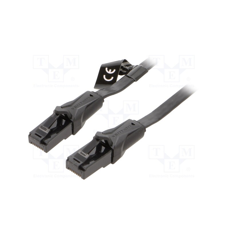 1 pcs x VENTION - IBABI - Patch cord, U/UTP, 6, Cu, PVC, black, 3m, RJ45 plug,both sides