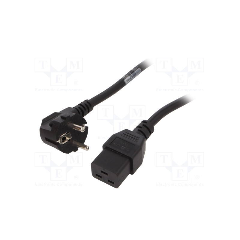 1 pcs x SCHURTER - 6004.0395 - Cable, 3G1.5mm2, CEE 7/7 (E/F) plug angled,IEC C19 female, PVC