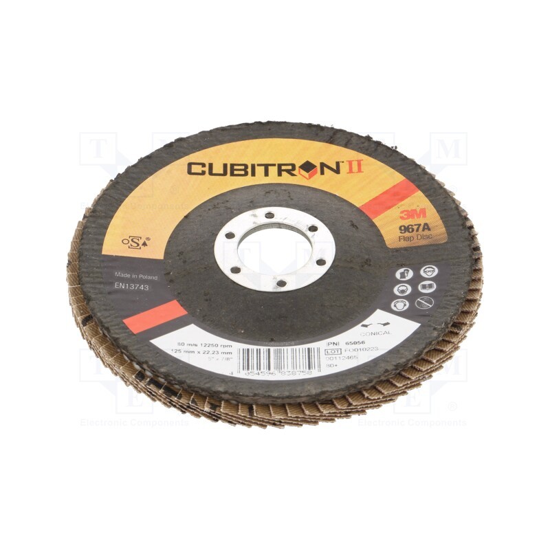 1 pcs x 3M - 967A 125MM P 80 65056 - Flap grinding wheels, Ø: 125mm, Øhole: 22.23mm, Granularity: 80